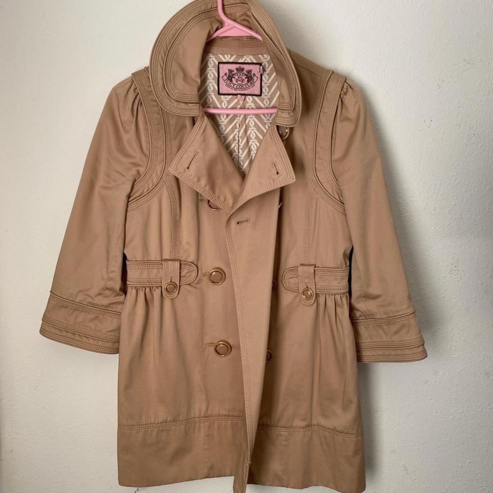 Juicy Couture Quarter Sleeve Trench Coat Size Small